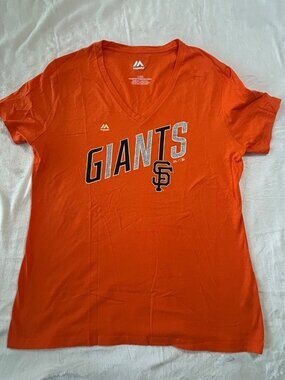 San Francisco Giants Women's Orange T-Shirt by Majestic